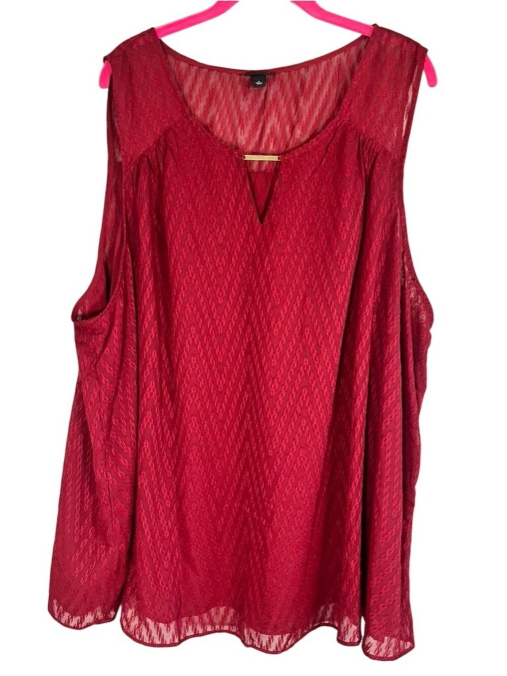 Torrid Colorful Chevron Tank Top Red‎ 4X Boho Indie Western Classic Chic Preppy
